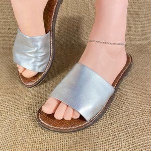 Sam Edelman sandals slides silver slippers women’s size 8.5